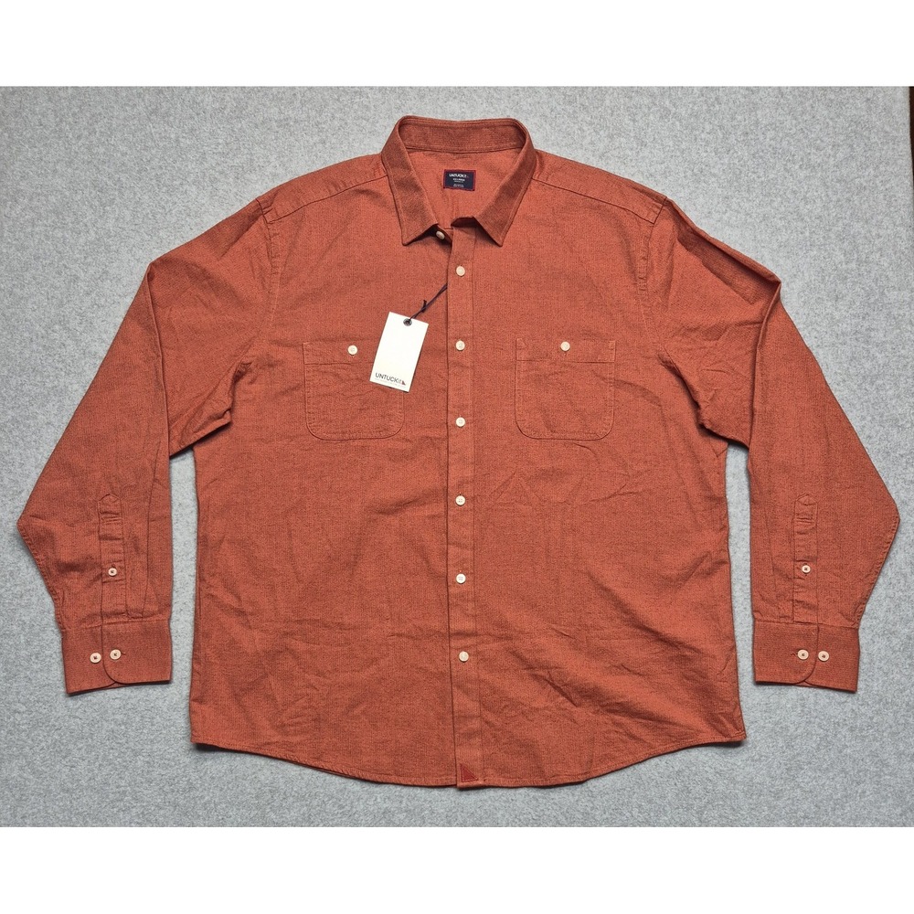 UNTUCKit Shirt Mens 2XL Orange Hemsworth Cotton Long Sleeve Button Down Workwear